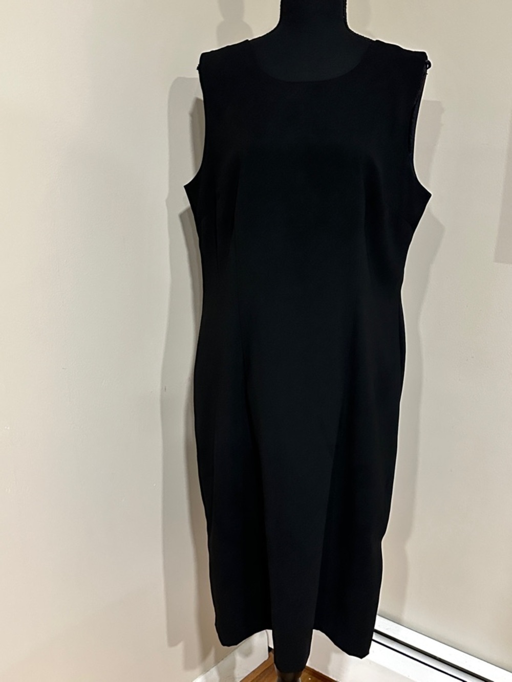 *SAG HARBOR* Plus Black Sleeveless Midi Sheath Dress Size 14